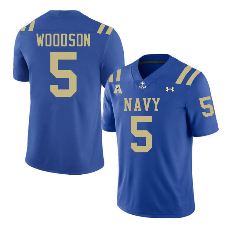 Navy Midshipmen #5 Braxton Woodson College Football Jerseys,Apparels Stitched-Royal Navy Midshipmen #5 Braxton Woodson College Football Jerseys,Apparels Stitched-Royal